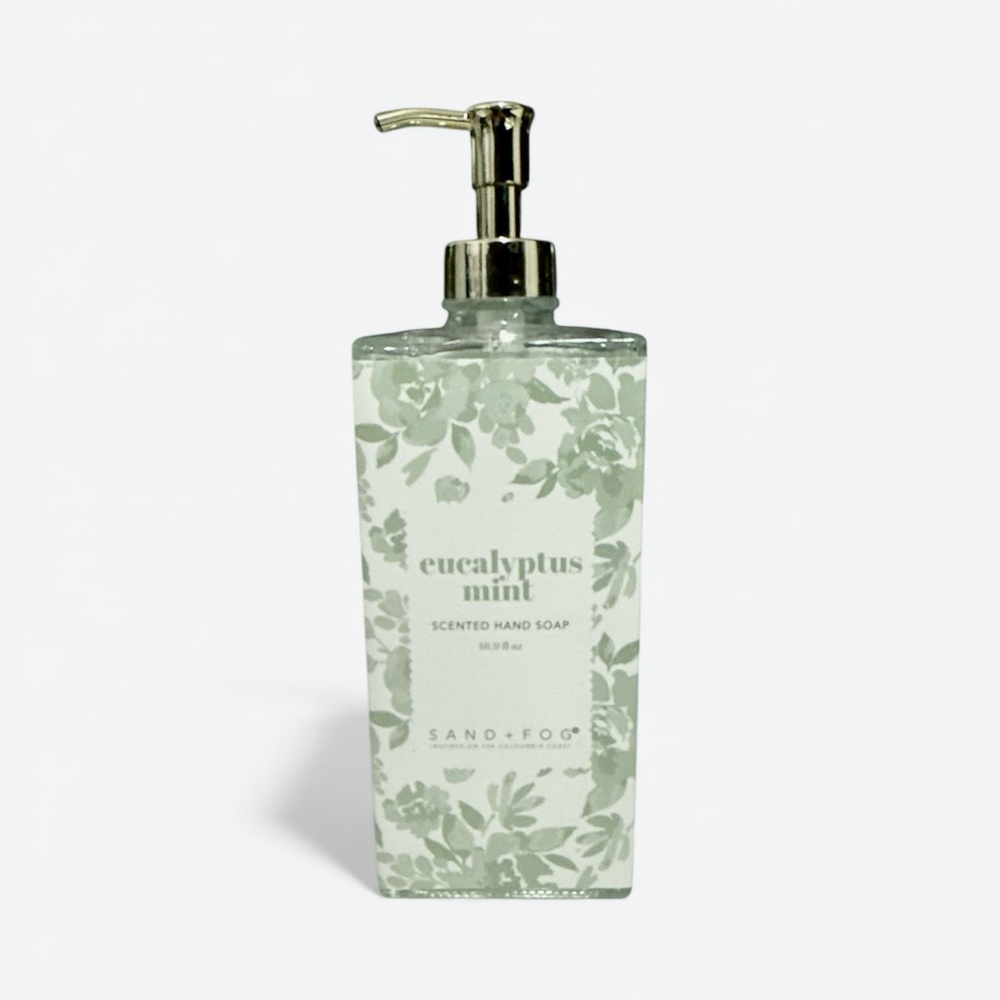 NEW Sand + Fog Eucalyptus Mint Glass Bottle Liquid Hand Soap - 16.9 fl oz
